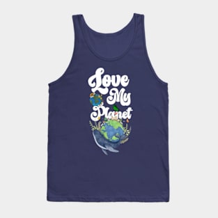 Love My Planet  earth day 2024 gift april 22 Cute Teacher  Lover Rainbow Tank Top